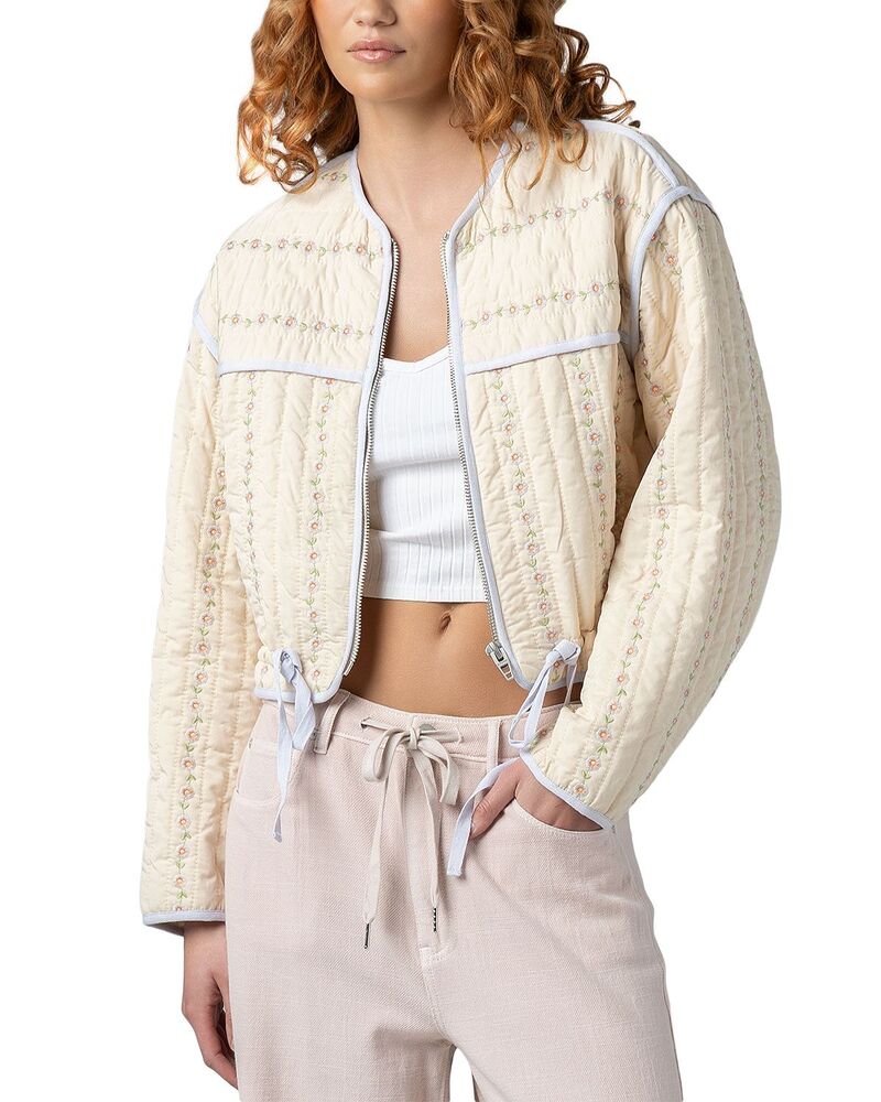 空白文字ニューヨーク州 レディース アウター 上衣・上衣 キルティング 刺しゅう BLANKNYC Feeling Pretty Embroidered Quilted Jacket Feeling Pretty レディースファッション-コート・ジャケット