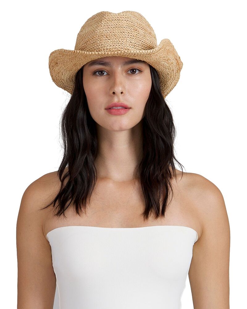 ユージニアキム レディース アクセサリー 帽子 Eugenia Kim Winona Crochet Raffia Packable Cowboy Hat Natural