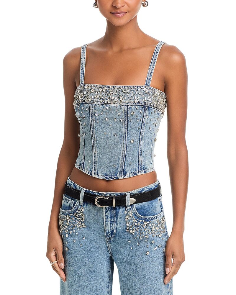 ラジャンス レディース トップス 貯蔵タンクいの一番 L\u0027AGENCE Arlin Embellished Seamed Tank Malibu