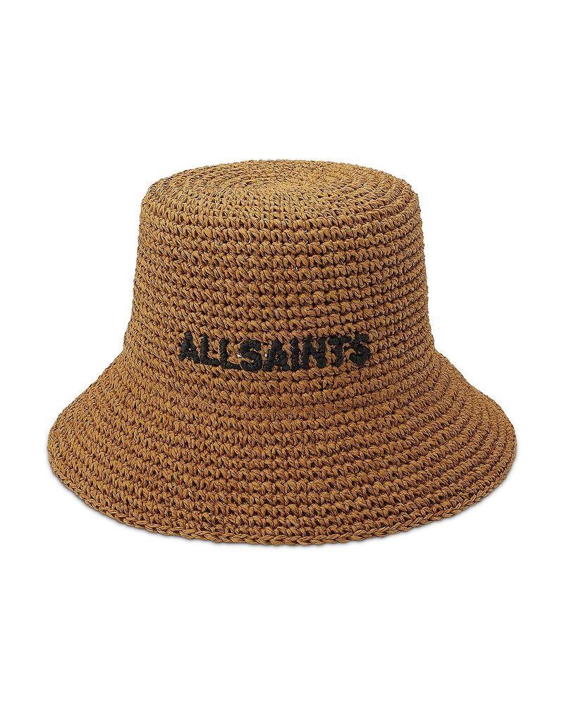 オールセインツ レディース 付属品 かぶり笠 ALLSAINTS Colligiate Straw Cloche Bucket Hat Cognac