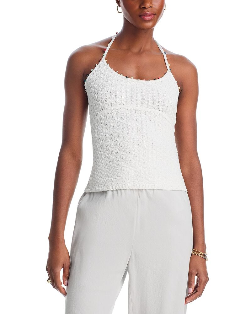 アクア レディース トップス シャツ ニット ホルター AQUA Pebble Knit Halter Top - Exclusive White ホワイト