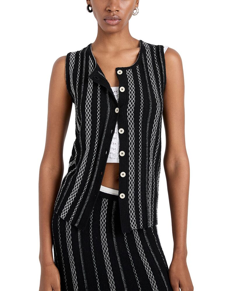 プロエンザ スクーラー レディース アウター より良い Proenza Schouler White Label Alyna Textured Vest Black/White 白いこと