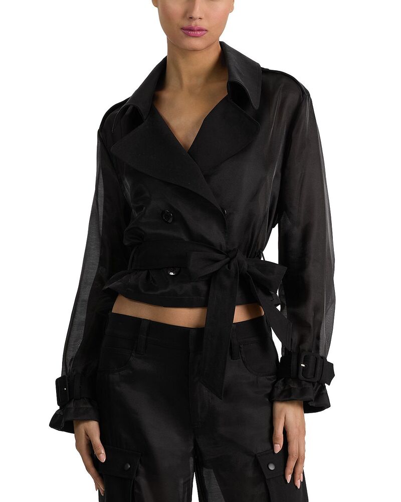 アリスアンドオリビア レディース アウター ジャケット・ブルゾン シアー Alice and Olivia Keith Sheer Mixed Media Jacket Black ブラック｜ReVida 店