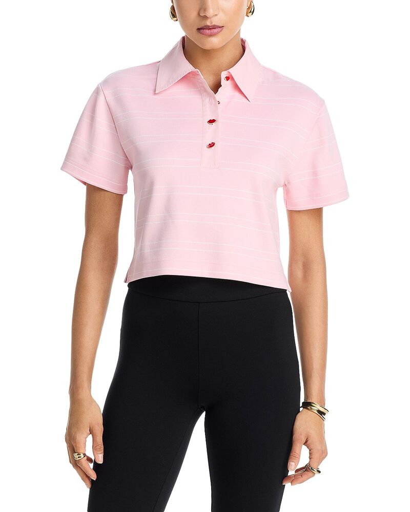 アリスアンドオリビア レディース トップス スポーツシャツ プルオーバー Alice and Olivia Lyle Rugby Polo Teenglish Rose/Off White 象牙色