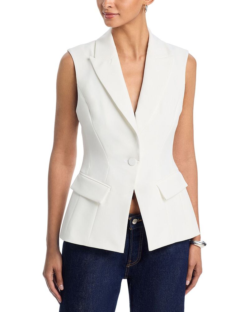 ジェネレーションラブ レディース アウター ジャケット・ブルゾン クレープ ノースリーブレザー Generation Love Rialto Crepe Sleeveless Blazer White ホワイト