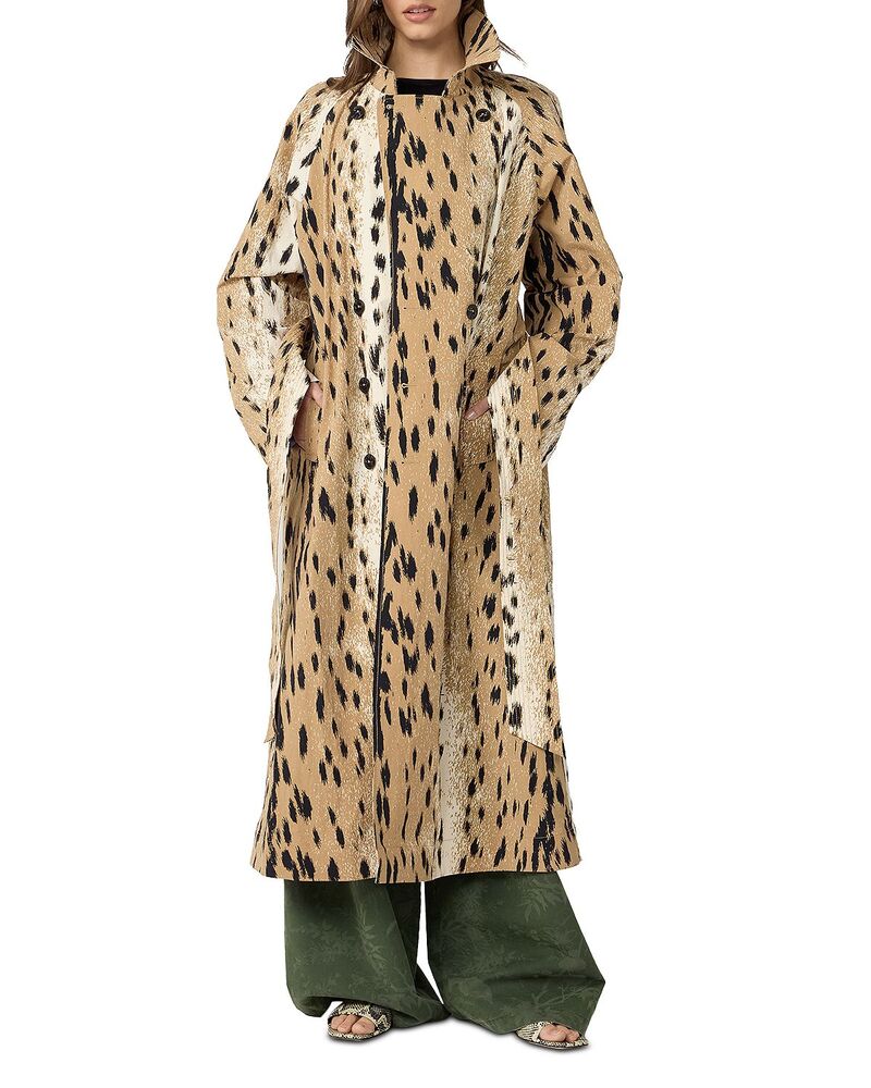 ダイアン フォン ファステンバーグ レディース アウター コート DIANE von FURSTENBERG Kamirah Trench Coat Leopard Fawneutral Big アニマル