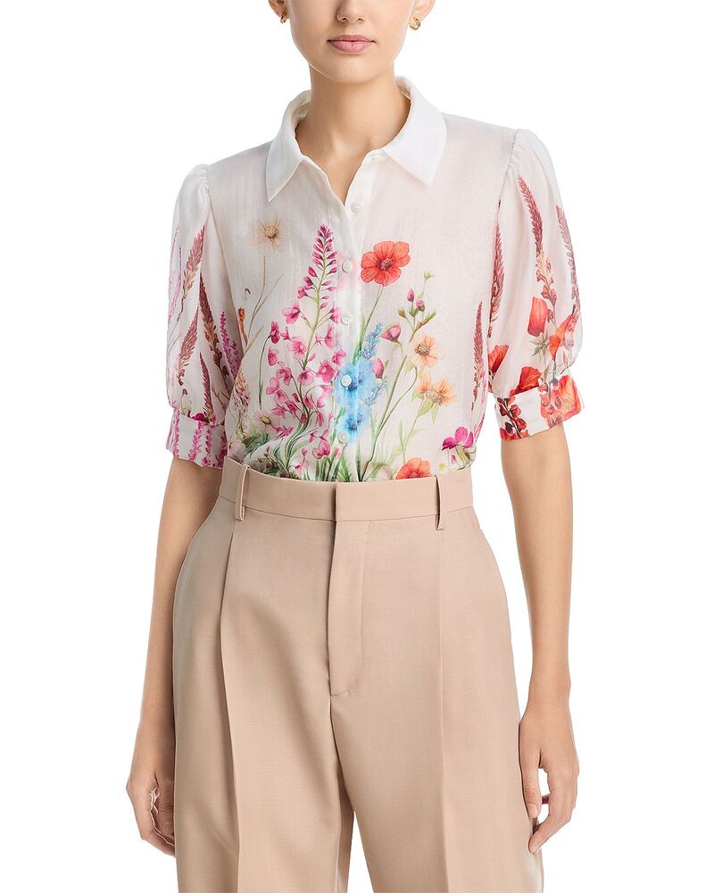 エリータハリ レディース トップス シャツ ブラウス Elie Tahari The Lilla Feather Forrest Blouse Feather Forrest
