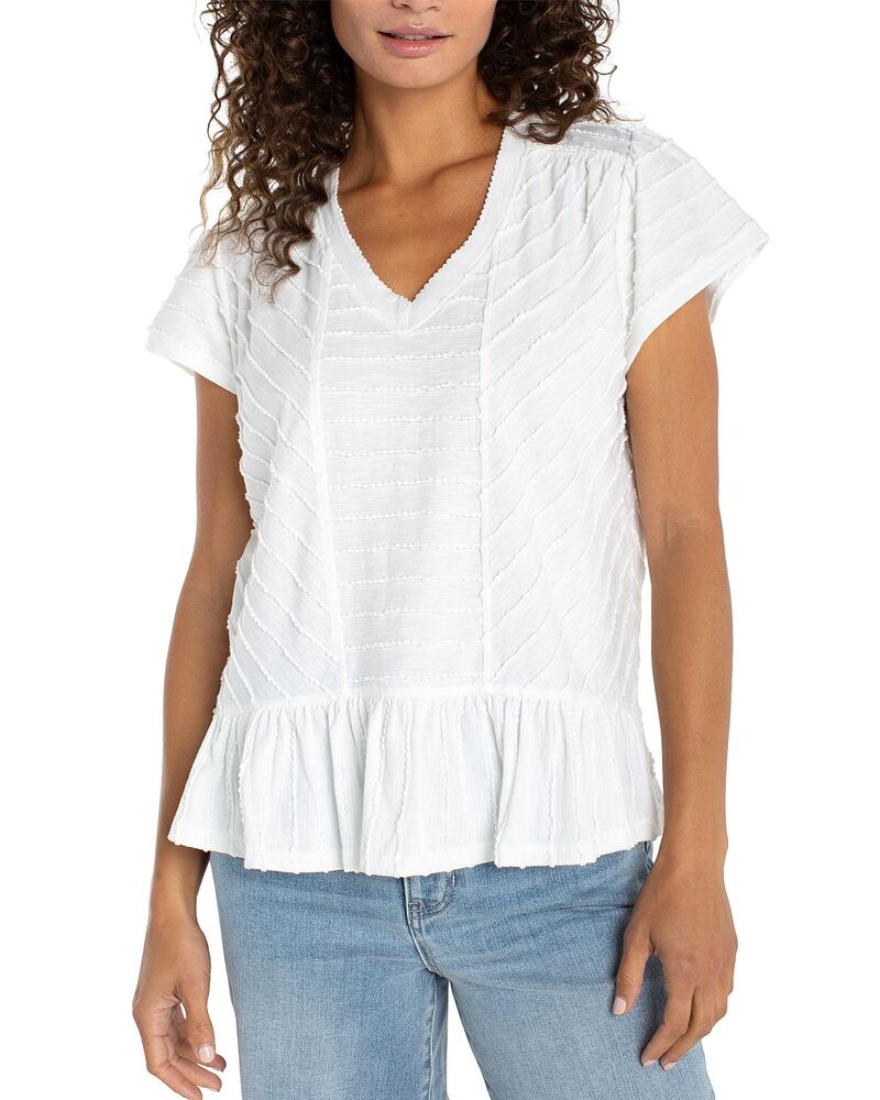 リヴァプール ロサンゼルス レディース トップス シャツ Vネック ニット Liverpoolos Angeleshort Sleeve V Necknitop White ホワイト｜ReVida 店
