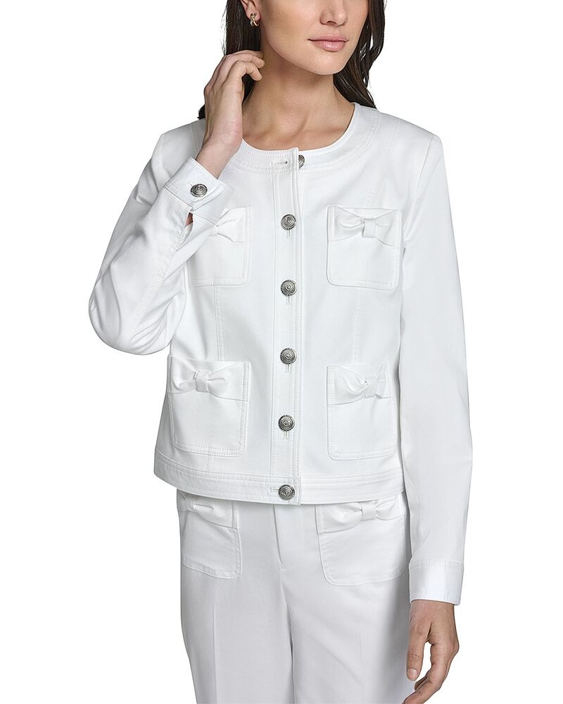 カール ラガーフェルド レディース アウター ジャケット・ブルゾン KARLAGERFELD PARIS Bow Pocket Jacket Soft White ホワイト