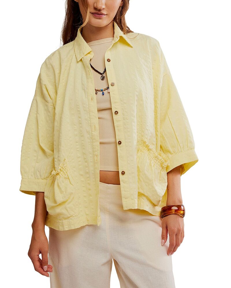フリーピープル レディース トップス シャツ Free People Just Like Me Seersucker Shirt Banana Cream クリーム