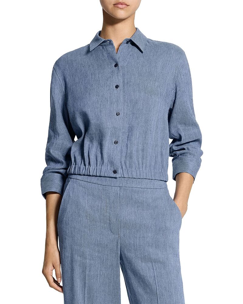 セオリー レディース トップス シャツ クロップド デニム Theory Croppedenim Shirt Light Denim デニム