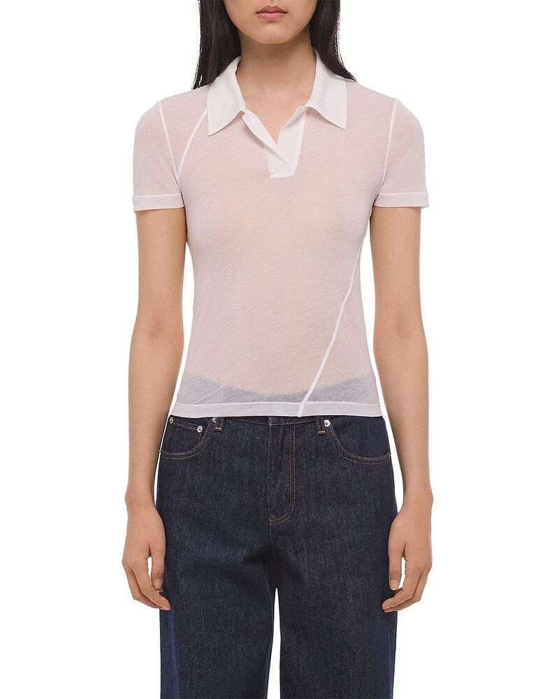 ヘルムート ラング レディース トップス ポロシャツ Helmut Lang Twisted Polo Zerosca Top White ホワイト