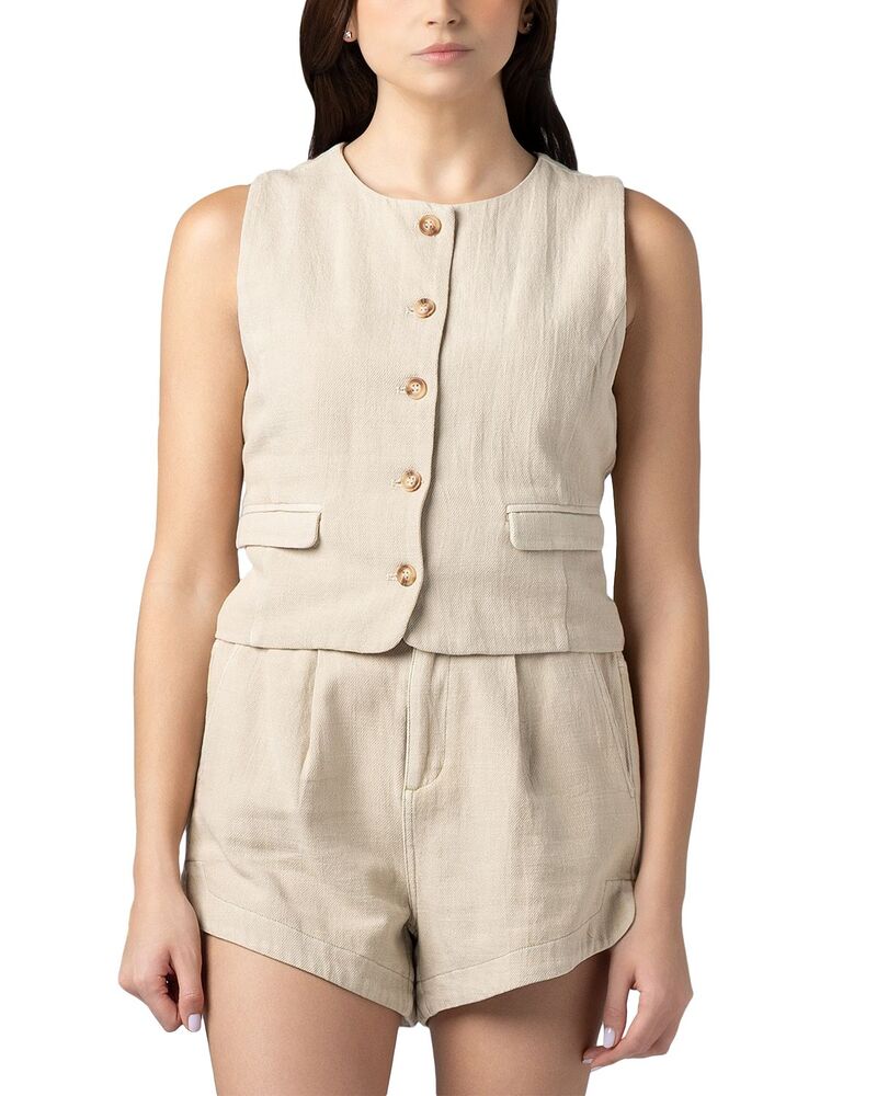 ブランクニューヨーク レディース アウター ベスト コットン リネン BLANKNYCotton Linen Vest Desert Mist