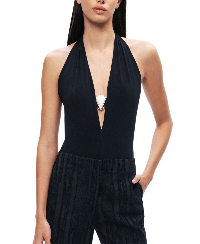 ノクチューン レディース トップス シャツ ブラウス ホルター NOCTURNE Halter Deep V Blouse Black ブラック