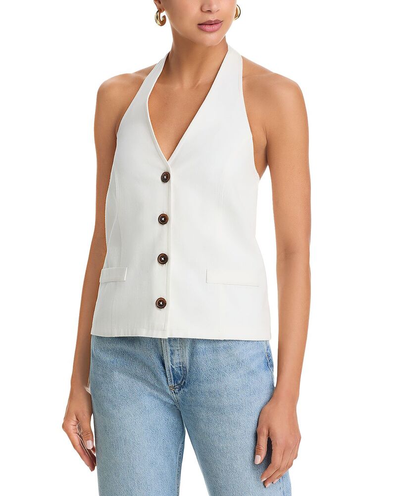 フレンチコネクション レディース トップス シャツ ホルター FRENCH CONNECTION Keller Boxy Halter Top Summer White ホワイト|ReVida 店