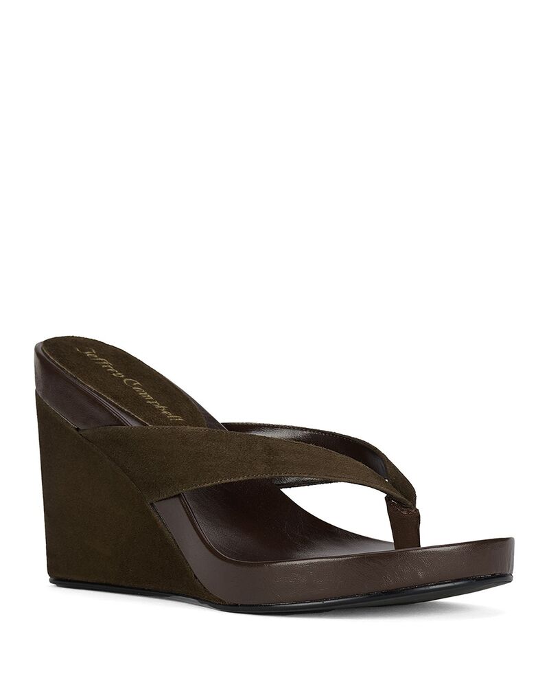 ジェフリー キャンベル レディース シューズ サンダル Jeffrey Campbell Women's Liezel Wedge Sandals Brown Suede Combo ブラウン
