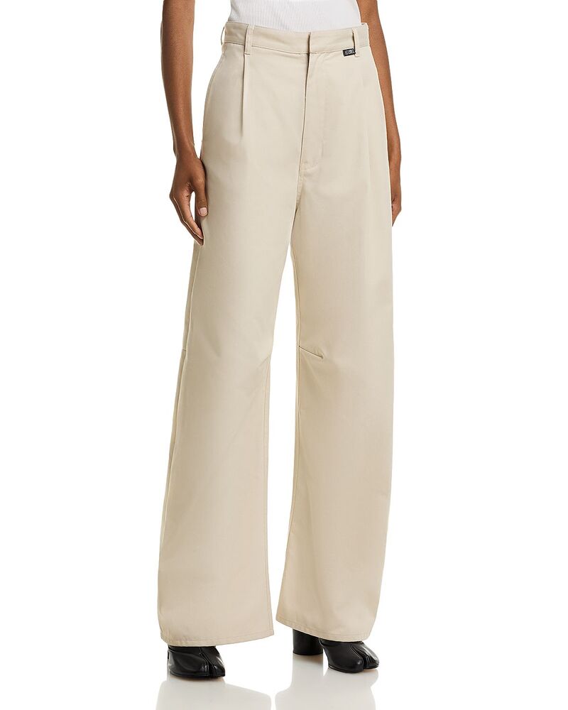 マルタンマルジェラ レディース ボトムス カジュアルパンツ コットン MM6 Maison Margiela Cotton Twill Wide Pants Beige ベージュ