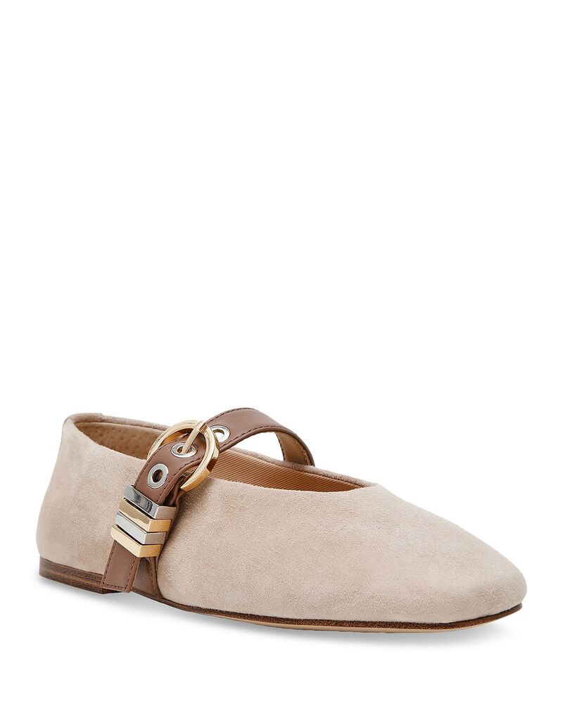 スティーブ マデン レディース シューズ パンプス STEVE MADDEN Women\u0027s Lucia Mary Jane Ballet Flats Taupe Suede トープ