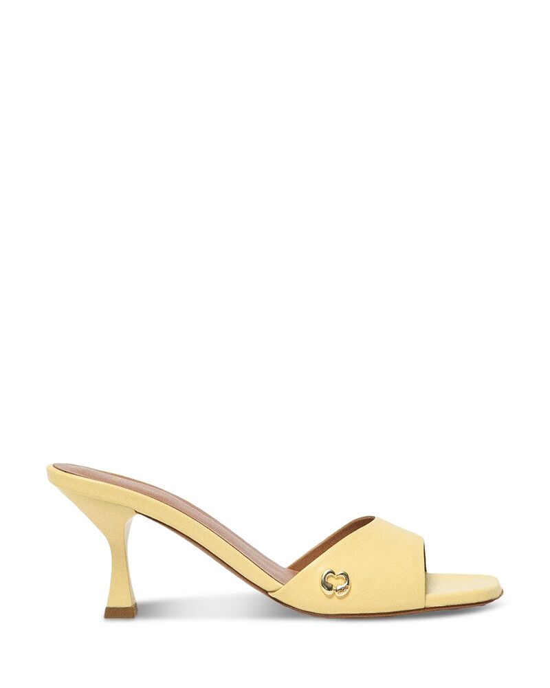 マージュ レディース シューズ サンダル レザー ヒール Maje Women's Leather Heeled Mules Pale Yellow イエロー