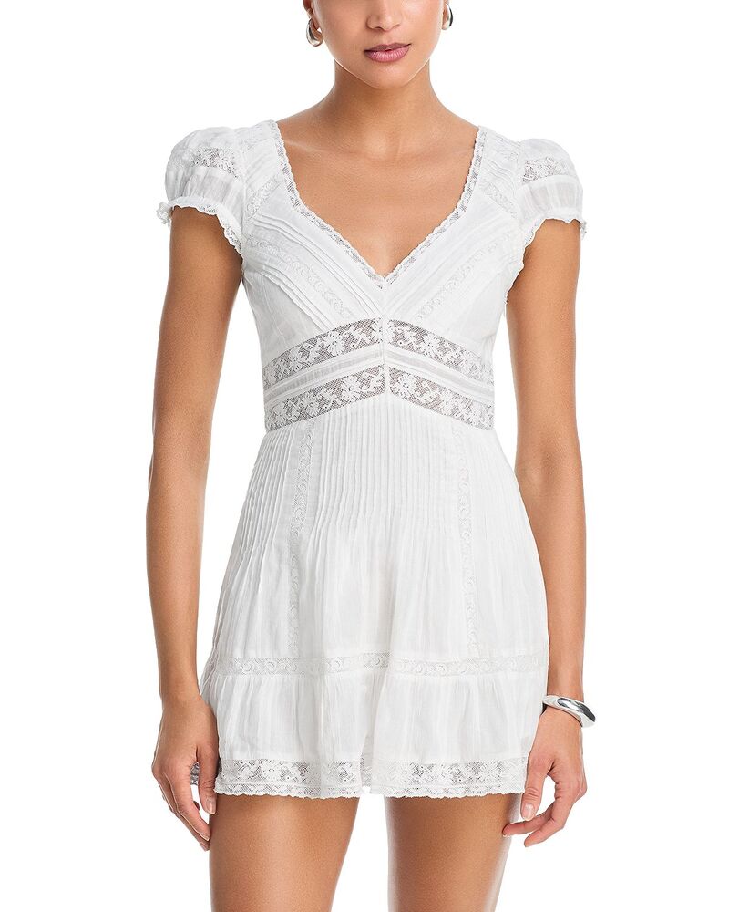 ラブスハックファンシー レディース トップス 衣装 ミニ LoveShackFancy Edena Mini Dress White 白いこと