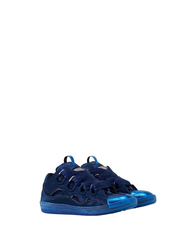 ランバン メンズ シューズ スニーカー 繻子 Lanvin Unisex Curb Sneakers In Satin Electric Blue 青み
