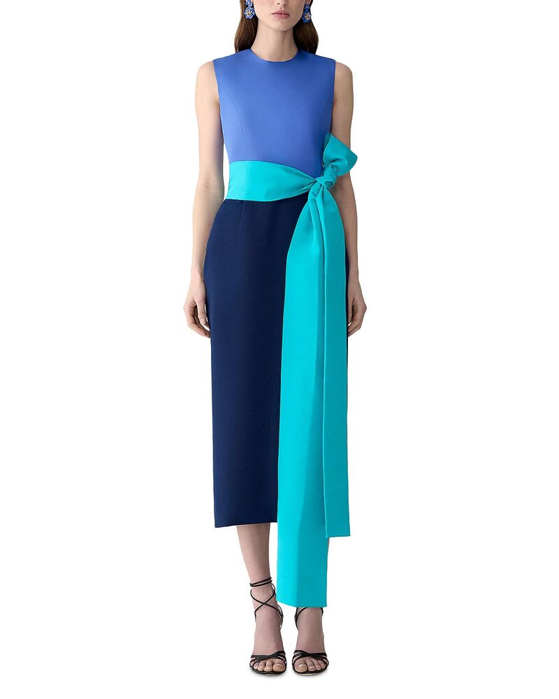 キャロライナヘレラ レディース トップス 衣裳 MIDI ノースリーブ Carolina Herrera Sleeveless Color Blocked Midi Dress Midnight Multi マルチ色つや