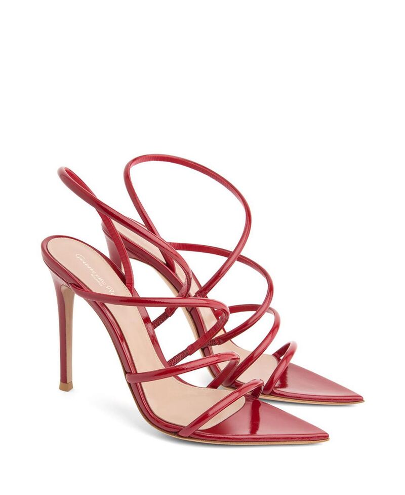 ジャンヴィト ロッシ レディース シューズ サンダル Gianvito Rossi Women's Ettie Sandals Red Glossy Nappa Leather レッド｜ReVida 店