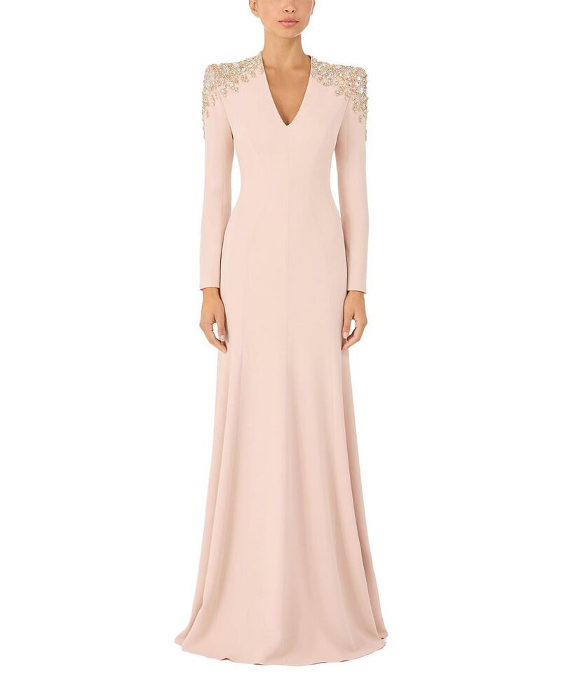 ジェニー・パッカム レディース トップス 衣裳 Vのど首 マキシ Jenny Packham Nila Beaded V-neck Maxi Dress Morganite