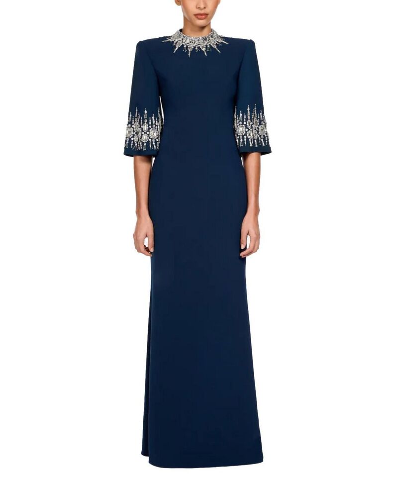 ジェニー・パッカム レディース トップス ワンピース マキシ Jenny Packham Ilana Embellished Maxi Dress Blackthorne Blue ブルー｜ReVida 店