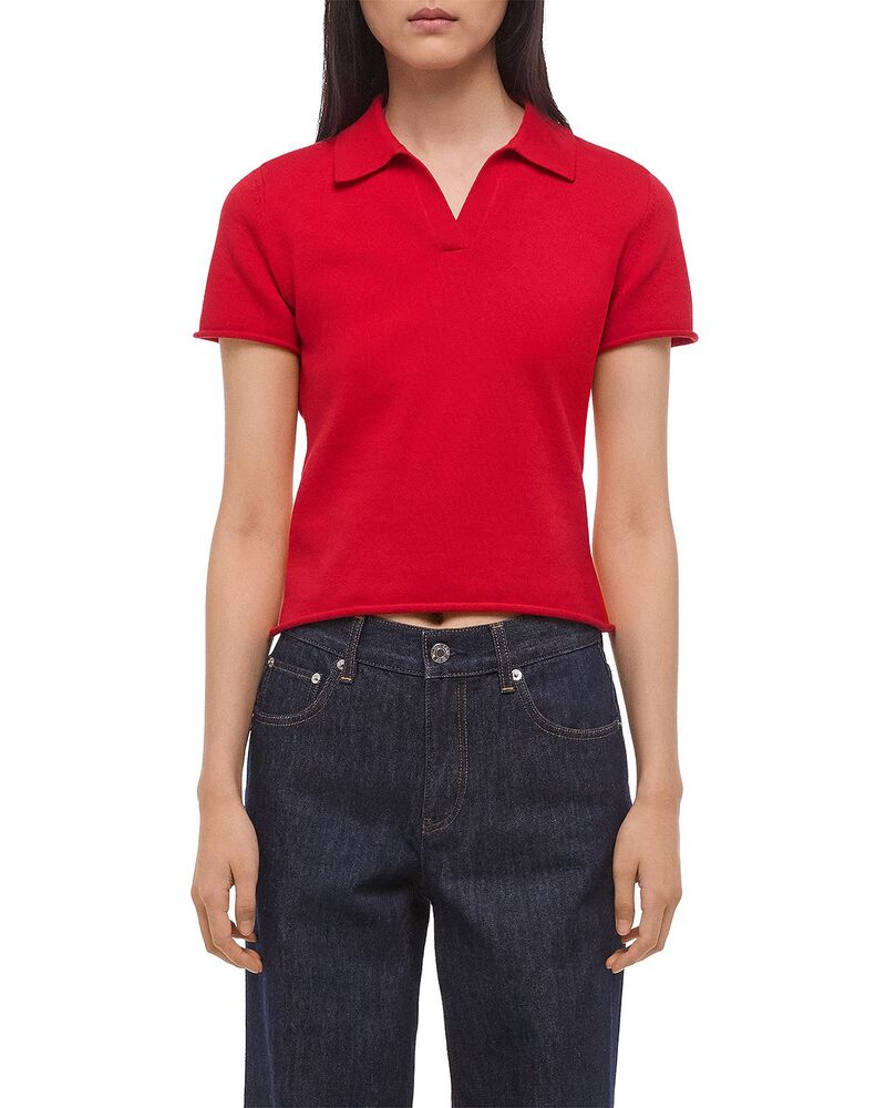ヘルムート 言葉づかい レディース トップス スポーツシャツ Helmut Lang Polo Top Red 赤いこと