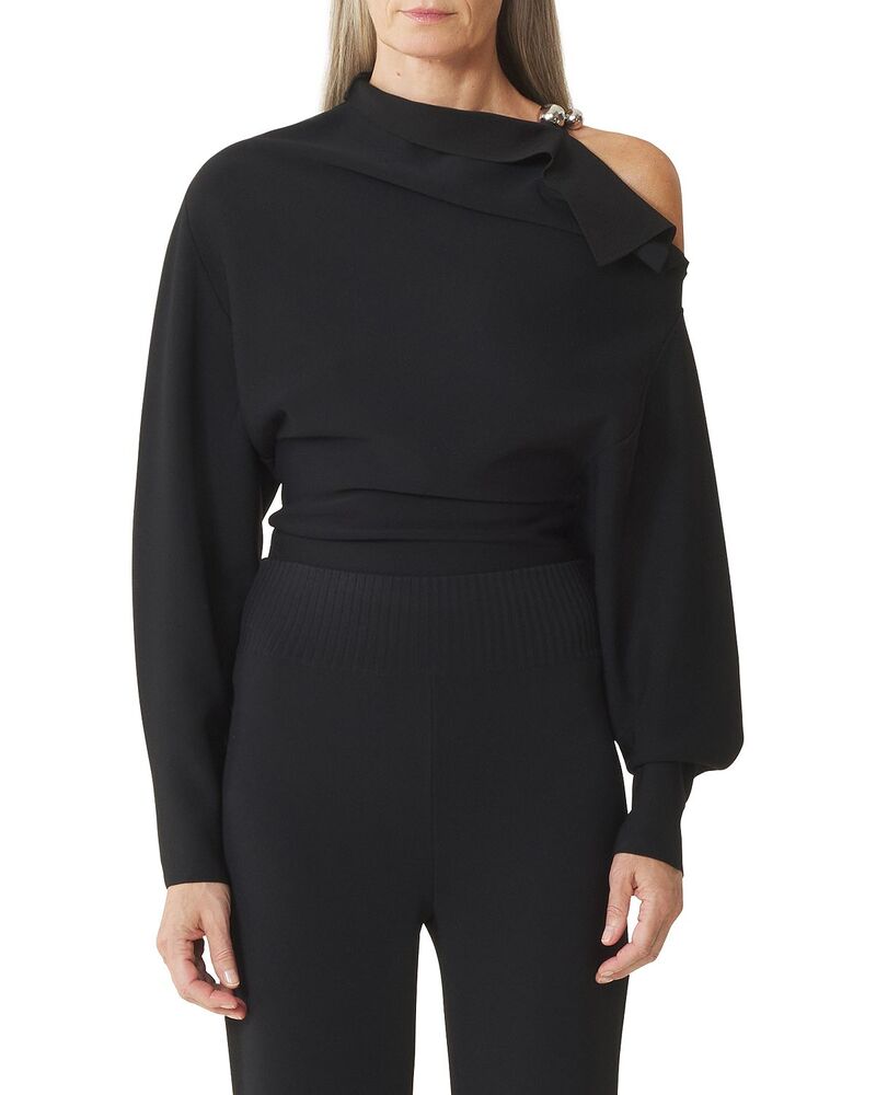 ランバン レディース アウター 編み物・プルオーバー Lanvin Viscose Sweater Black. 黒いこと