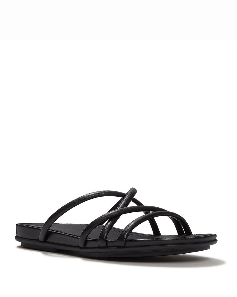 フィットフロップ レディース シューズ サンダル レザー FitFlop Women's Gracie Strappy Leather Sandals All Black ブラック