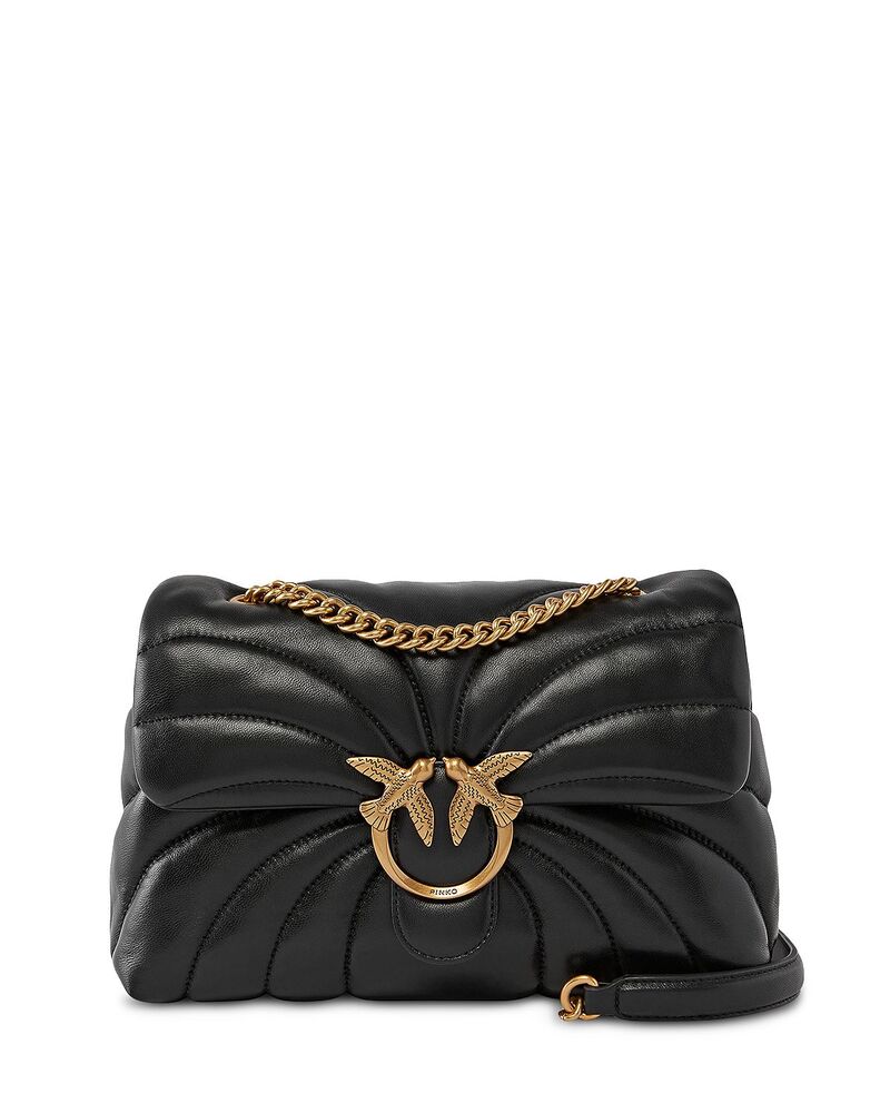 ピンコ レディース バッグ レザー PINKO Love Puff Classic Leather Convertible Crossbody Z99q-nero-