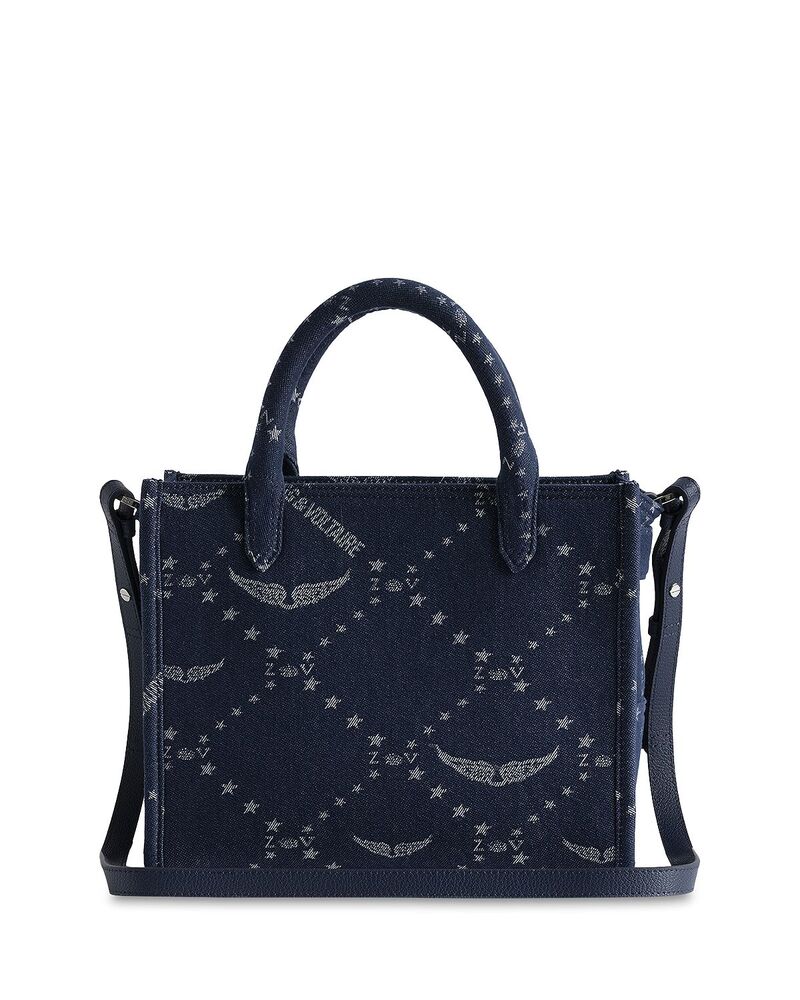 ザディグ エ ヴォルテール レディース バッグ ミニ デニム Zadig & Voltaire Angel Mini ZV Monogram Denim Tote Silent デニム