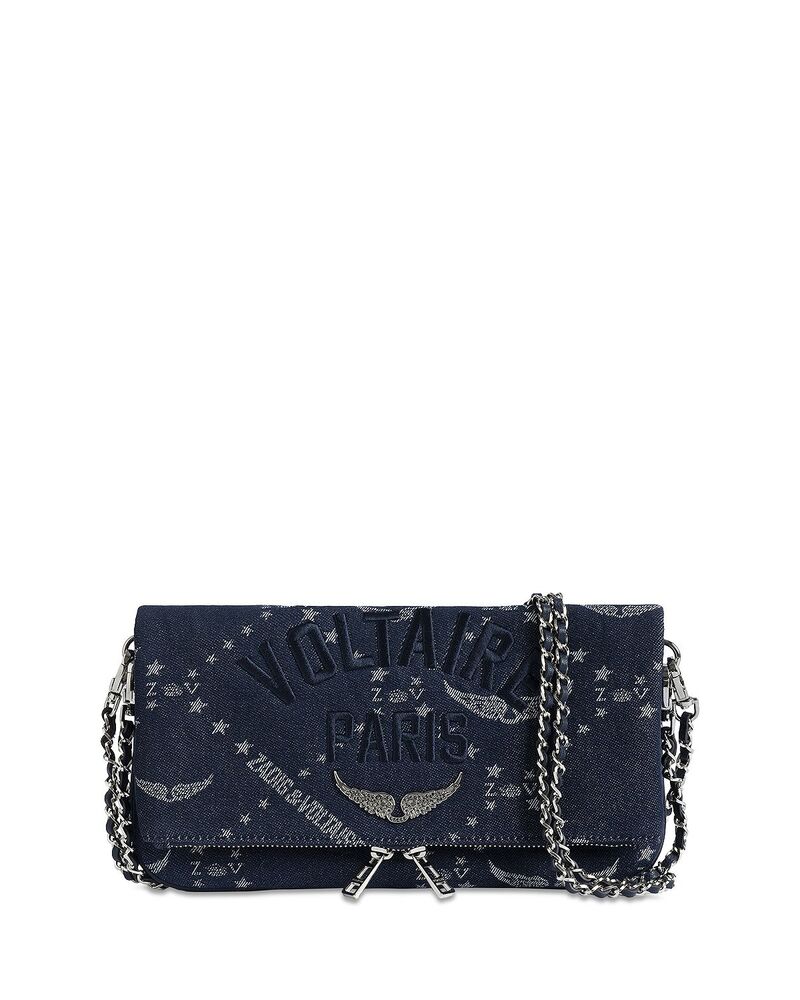ザディグ エ フランソア・マリー・ヴォルテール レディース 御徒面子 ジーンズ Zadig \u0026 Voltaire Rock ZV Monogram Denim Clutch Silent ジーンズ