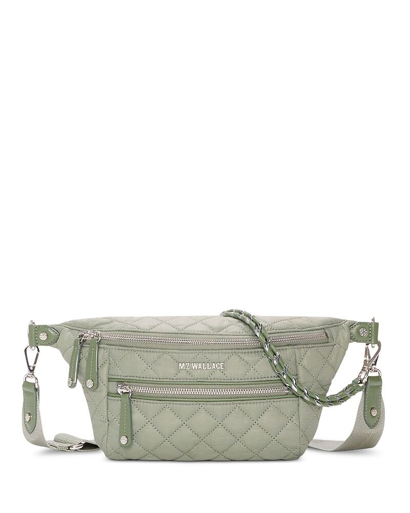 エムジーウォレス レディース 御徒面子 MZ WALLACE Small Crosby Sling Bagave Green/Silver 緑であること