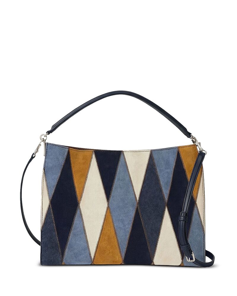 ヴェロニカ ベアード レディース 御徒面子 パッチワーク なめし革 Veronica Beard Vida Medium Patchwork Leather Crossbody Bag Blue/Multi 青み