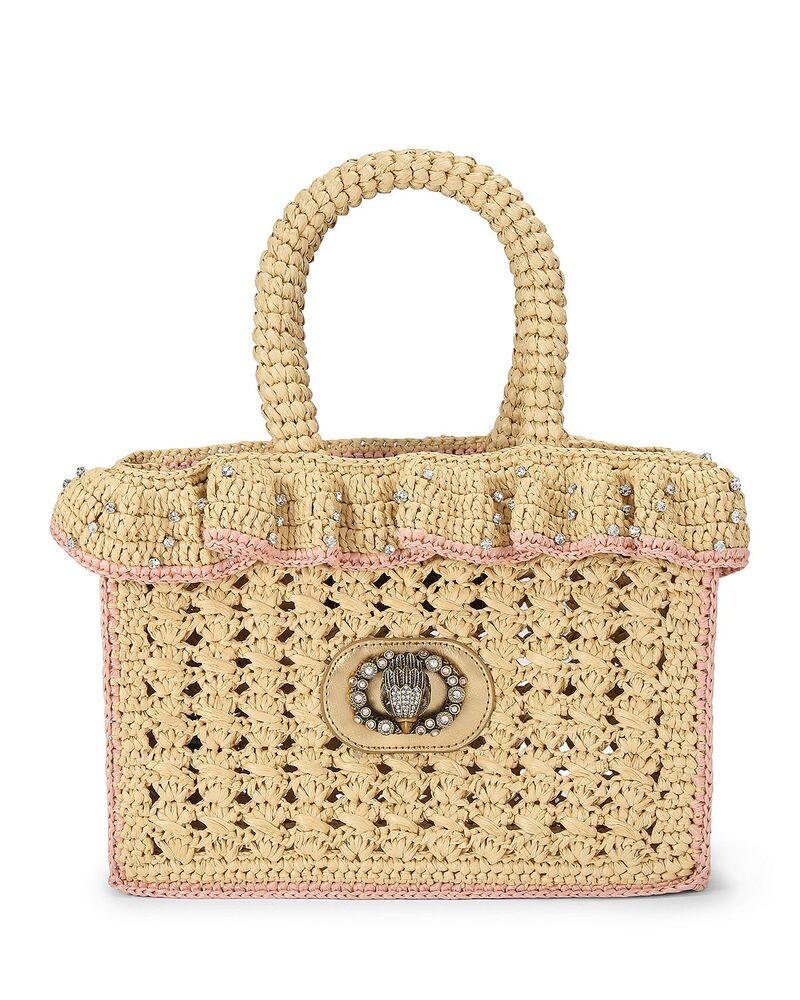 カートジェイガーロンドン レディース バッグ フリル チェルシー KURT GEIGER LONDON Chelsea Ruffle Crochetote Open Beige ベージュ