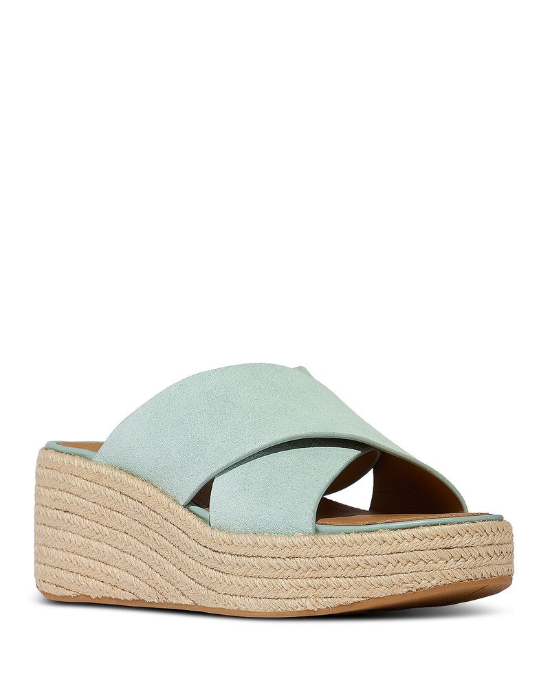 フィットフロップ レディース シューズ サンダル プラットフォーム スエード FitFlop Women'suedespadrille Platform Sandals Frosted Sage セージ｜ReVida 店