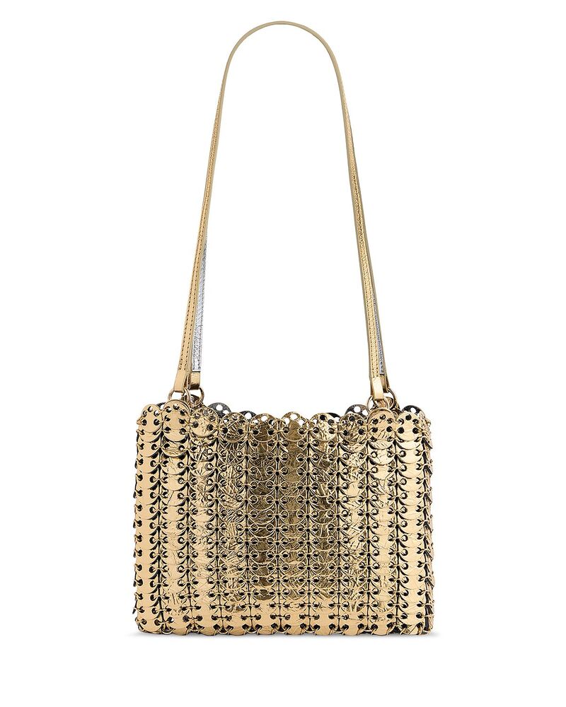 ラバンヌ レディース バッグ レザー Rabanne Leather & Metal Disc Shoulder Bagold/Silver ゴールド|ReVida 店