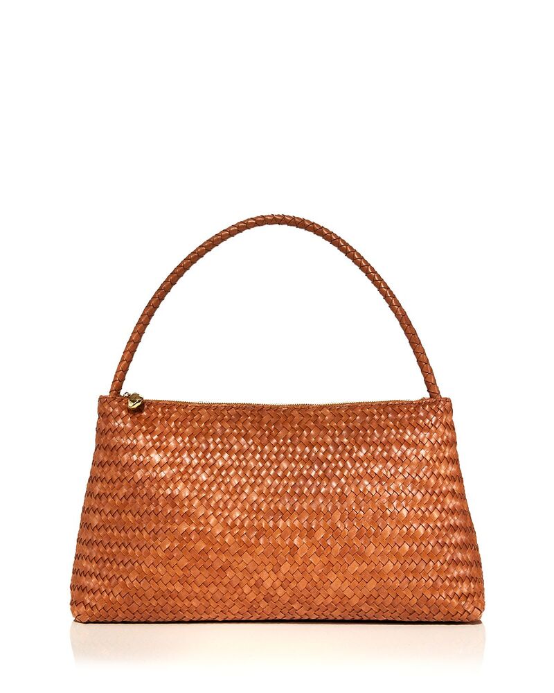メイドウェル レディース バッグ レザー Madewell The Signature Woven Collection Large Leather Shoulder Bag Burnt Siena