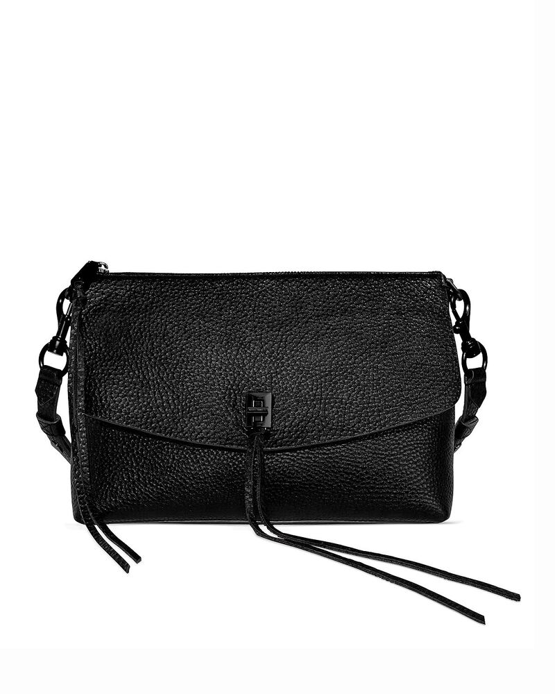 レベッカミンコフ レディース 御徒面子 スエードクロス Rebecca Minkoff Darren Top Zip Suede Shoulder Bag Black 黒いこと