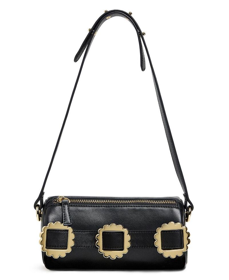 シンシアローレイ レディース バッグ レザー Cynthia Rowley Multi-Buckleather Shoulder Bag Black ブラック