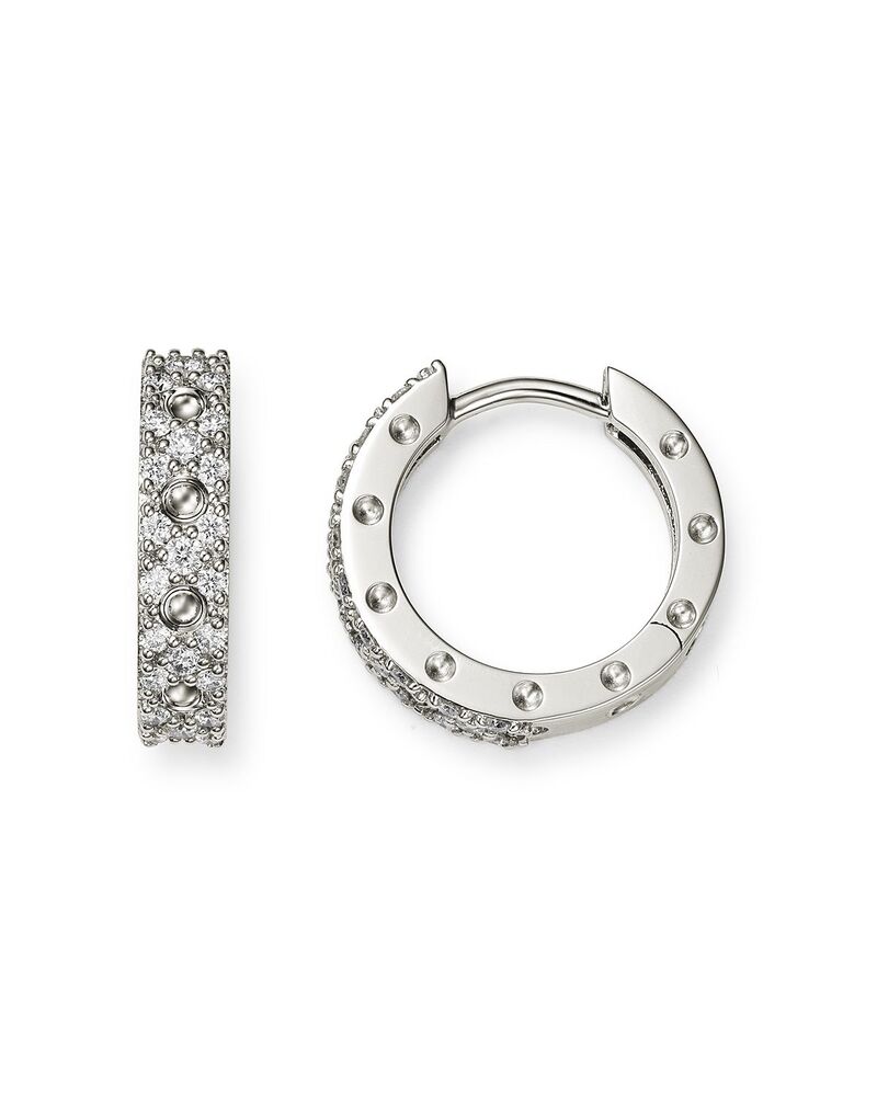 ロバートコイン レディース アクセサリー ピアス・イヤリング Roberto Coin 18K White Gold Symphony Pois Moi Diamond Small Hoop Earrings White ホワイト