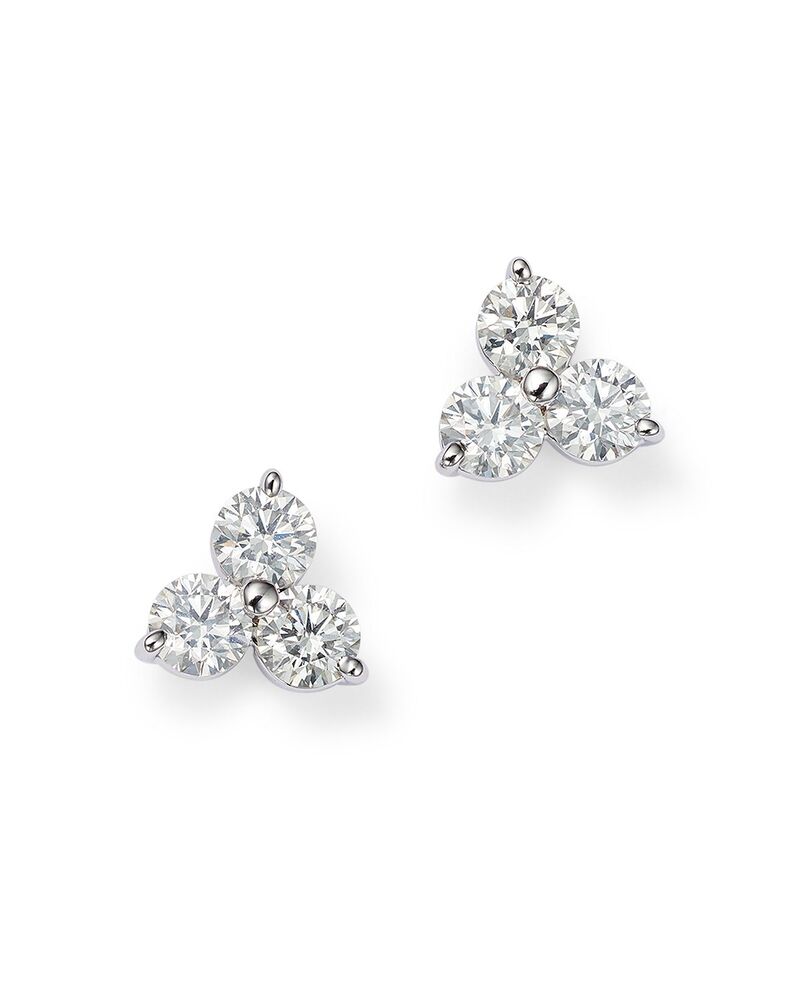 ロバートコイン レディース アクセサリー ピアス・イヤリング Roberto Coin 18K White Gold Three Stone Cluster Diamond Stud Earrings White ホワイトピアス