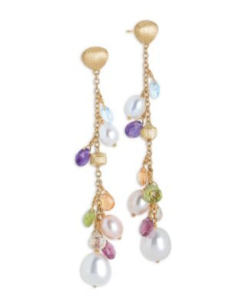 マルコ ビチェゴ レディース アクセサリー ピアス・イヤリング Marco Bicego 18K Yellow Gold Paradise Pearl Mixed Gemstone Diamond and Cultured Freshwater Pearl Drop Earrings One-Size パール