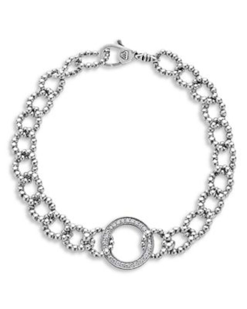ラゴス レディース アクセサリー ブレスレット・バングル・アンクレット LAGOSterling Silver Caviar Spark Diamond Circle Bead Open Link Chain Bracelets One-Size シルバー 150,400円