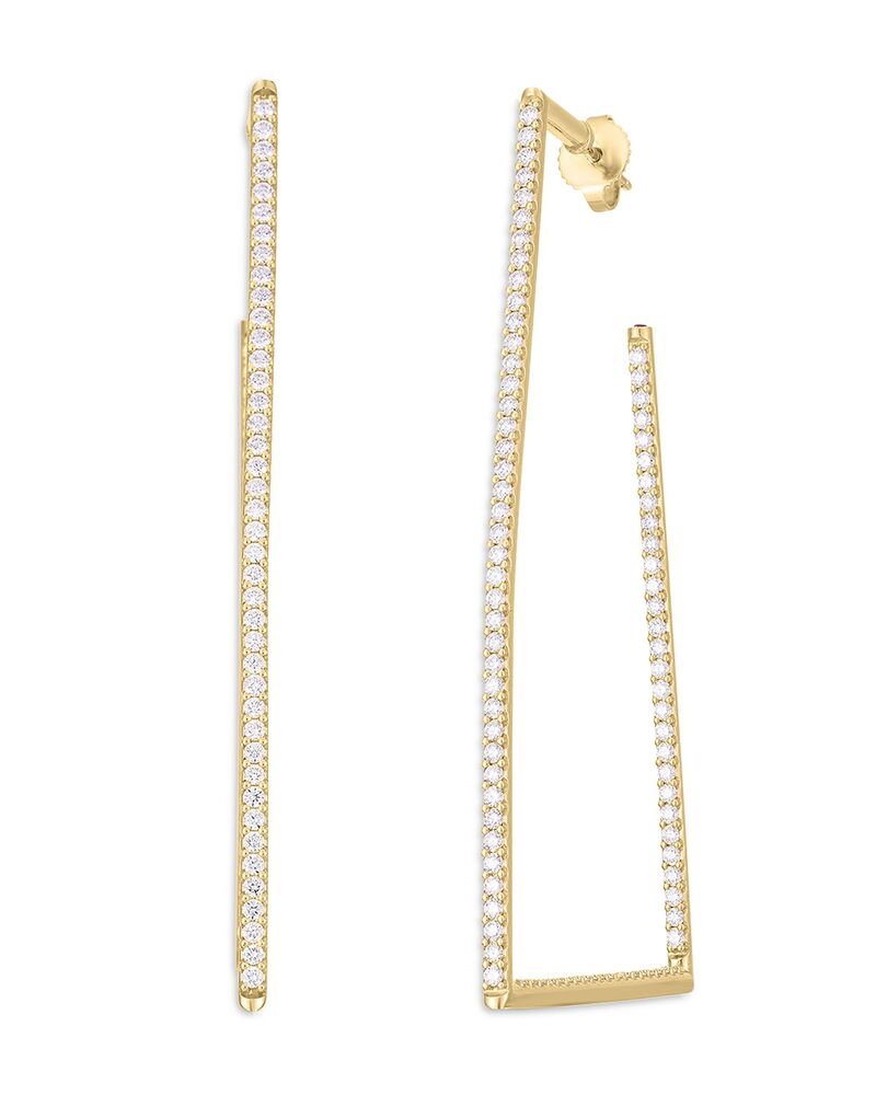 ロバートコイン レディース アクセサリー ピアス・イヤリング Roberto Coin 18K Yellow Gold Tiny Treasures Diamond Pav Geometric Hoop Earrings Gold ゴールド