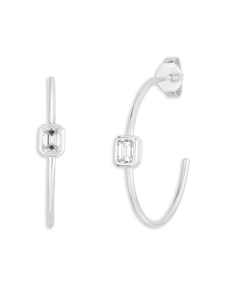 ロバートコイン レディース アクセサリー ピアス・イヤリング Roberto Coin 18K White Goldiamond Hoops Diamond Emerald-Cut Hoop Earrings White ホワイト