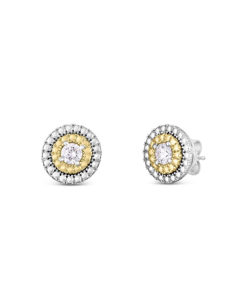 ロバートコイン レディース アクセサリー ピアス・イヤリング Roberto Coin 18K Yellow & White Gold Sienna Diamondot Halo Stud Earrings White/Gold ホワイト